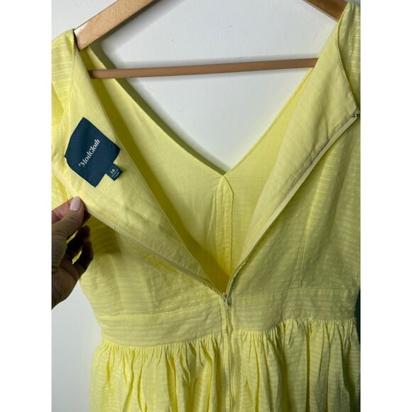 ModCloth Dress Women 14 Butter Yellow Fit and Flare Cottagecore - Picture 10 of 10